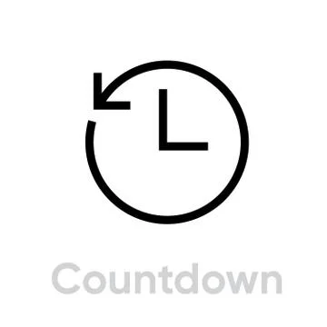Countdown icon. Editable Line Vector. Stock Illustration