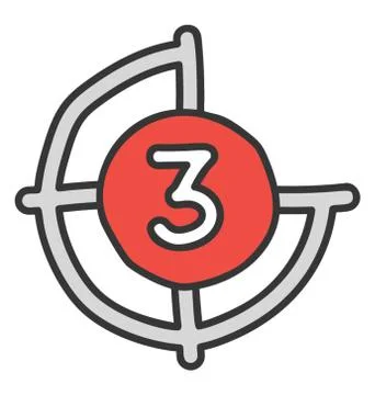 Countdown icon, flat vector design. Stock Illustration