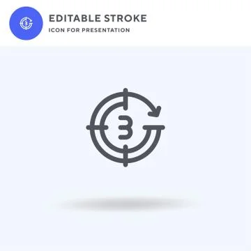 Countdown icon vector, filled flat sign, solid pictogram isolated on white, logo Stock Illustration