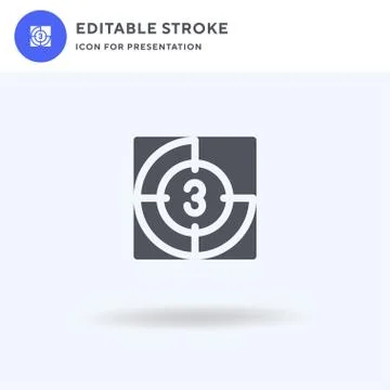 Countdown icon vector, filled flat sign, solid pictogram isolated on white, logo Stock Illustration