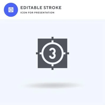 Countdown icon vector, filled flat sign, solid pictogram isolated on white, logo 스톡 일러스트