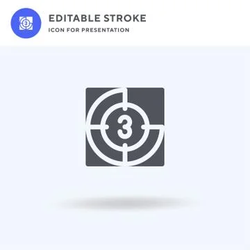 Countdown icon vector, filled flat sign, solid pictogram isolated on white, logo Stock Illustration