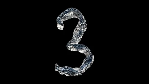 Countdown intro. shiny foil numbers from one to ten on a black background Stock Footage 328701543