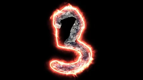 Countdown intro.blazing foil numbers  with lightning and fire Stock Footage 328701538