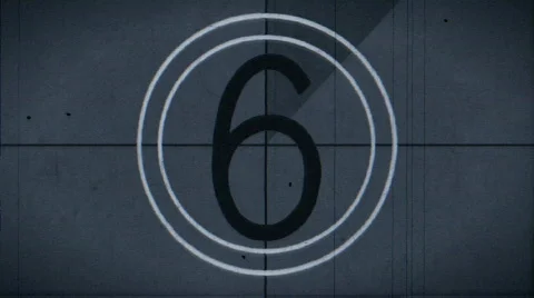 Countdown Leader Blue Tinted with Jitter (7 of 8) Stock Footage