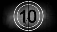 Countdown Leader Graphic 10 - 0, With Film Burn &Amp; Rolling Effect, Hd Stock Footage