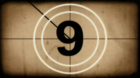 Countdown leader old style Stock Footage