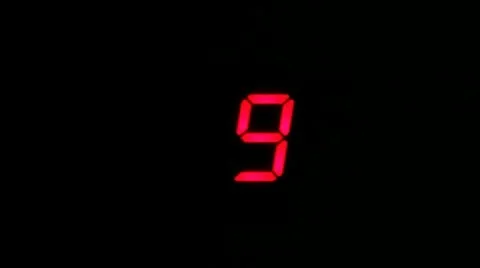Countdown (led digits) with robotic voice Stock Footage 10804086