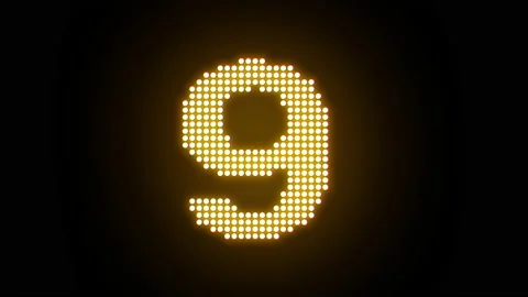 Countdown of LED light timer from 10 to 1 Stock Footage 130198742