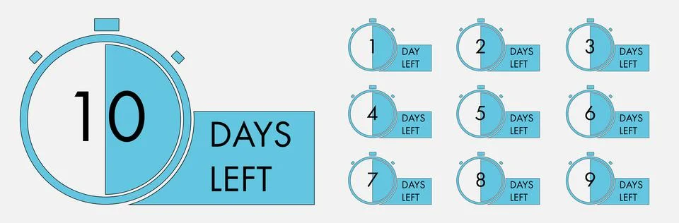 Countdown left days banner. count time sale. Stock Illustration
