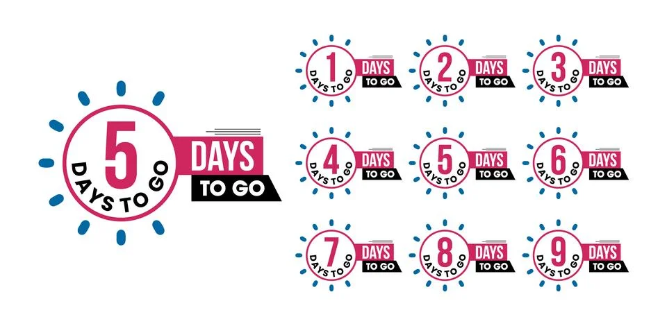 Countdown left days label Stock Illustration