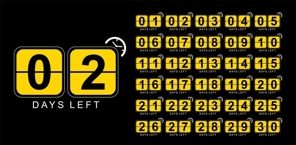 Countdown left days label Stock Illustration