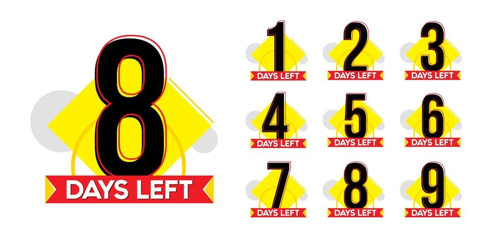 Countdown left days label Stock Illustration