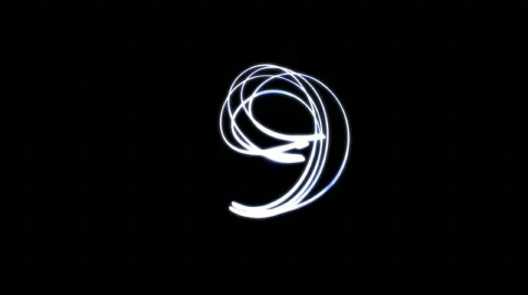Countdown in Light Painting Stock Footage 617930