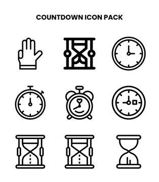 Countdown Line UI Icons Pack イラスト素材