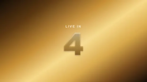 Countdown Live Timer Animation Glossy Golden Numbers Luxurious Gradient Stock Footage 332695108