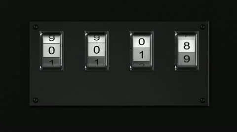 Countdown loop on the black panel Stock Footage 12334197