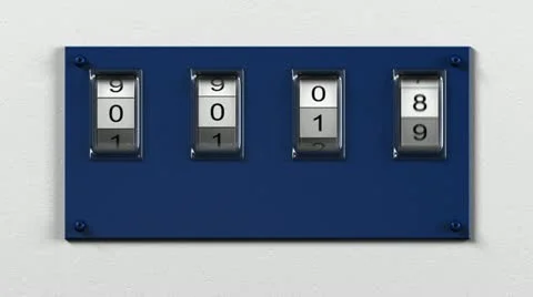 Countdown loop on the blue panel Stock Footage 12334123