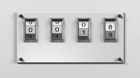 Countdown loop on the white panel Stock Footage 12333794