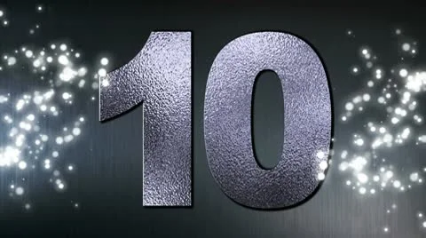 Countdown Metal 1, with Alpha Channel - HD1080 Stock Footage 10561722