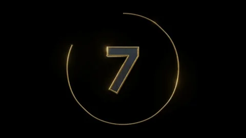Countdown metal gold text effect from 10 to 0 with circle gold 3d illustration Stock Footage 167502993