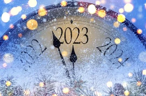 Countdown to midnight 2023 Stock Photos