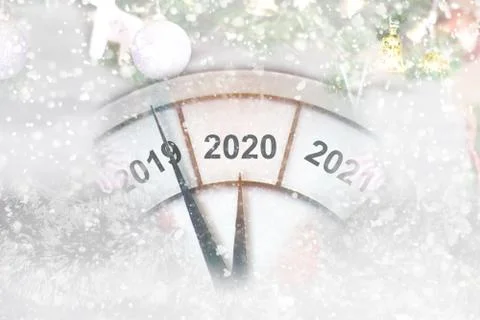 Countdown to midnight. Clock of holiday counting last moments before Christma Stock Photos