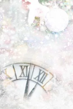 Countdown to midnight. Clock of holiday counting last moments before Christma Stock Photos