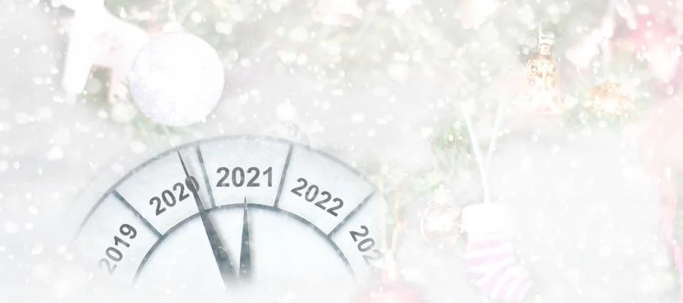 Countdown to midnight. Clock of holiday counting last moments before Christma Stock Photos