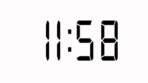 Countdown to midnight with a digital clock animation black color Stock Footage 298131198