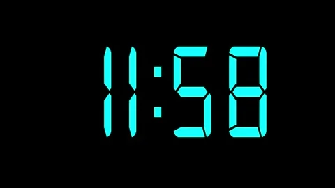 Countdown to midnight with a digital clock animation light color Stock Footage 298131201