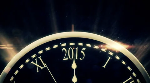 Countdown to midnight with exploding fireworks Stock Footage 44668008