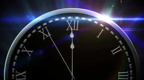 Countdown to midnight with exploding fireworks Stock Footage 44668657