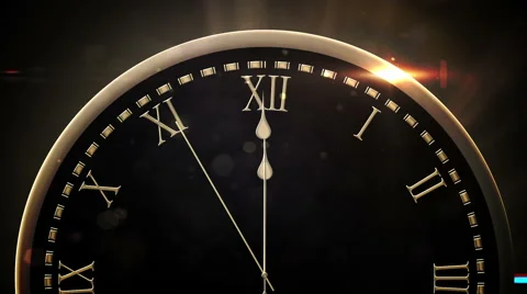 Countdown to midnight with exploding fireworks Stock Footage 44669312