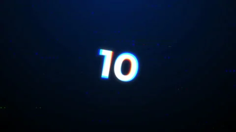 Countdown Motion graphic 10 to 0 with glitch style. Dynamic countdown colorfu Stock-Footage 143266226