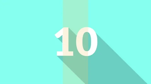 Countdown motion graphics flat animation with colorful background Stock Footage 134315135