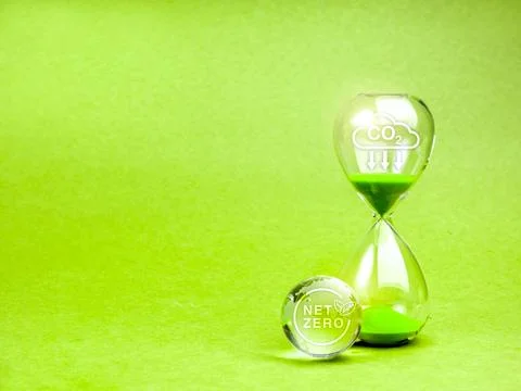 Countdown to NET ZERO, carbon dioxide reduction, environment sustainability.. Stock Photos