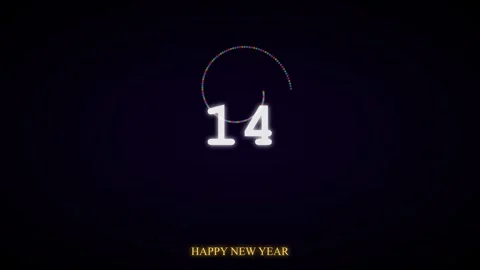 Countdown to New Year, Glowing Number 19 Animation Stock Footage 340364957