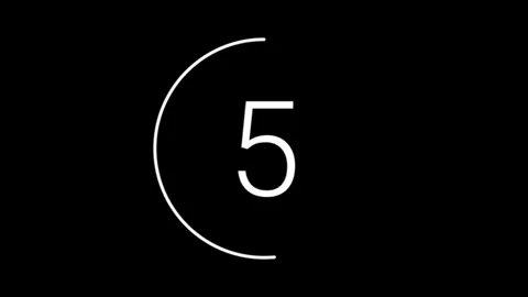 Countdown Number 10 Second Black Background Stock-Footage 303388692