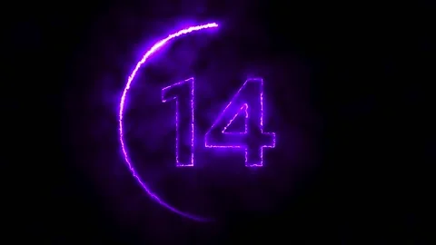 Countdown Number 15 to 1 Animation with Energy Effect Stock Footage 239196582