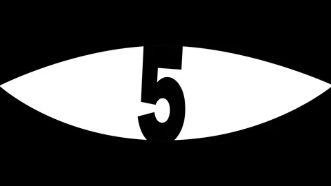 Countdown from number 5 with oval shape in a video animation Stock Footage 340538063