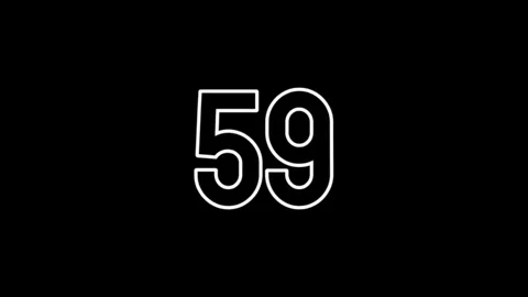 Countdown Number 60 Second Black Background Stock-Footage 303390417