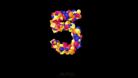 Countdown Number Eight Animation with Colorful Geometric Shapes Stockbeeldmateriaal 331820428