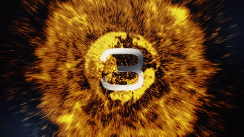 Countdown number Five to Zero with abstract gold earth Vídeo Stock 243499983