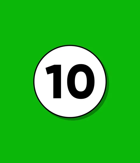 Countdown number ten appearing on white circle over green screen background.. Stock Footage 332396373