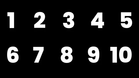 Countdown numbers from 1 to 10 animation isolated on black background Stock Footage 324573130