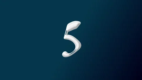 Countdown numbers 10 8 6 3 1 0 dissolving in liquid against dark blue gradi.. Video stock 342420979