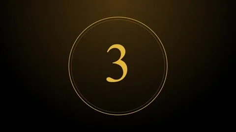 Countdown numbers 5 to 0 in glowing circles with soft spotlight effect on b.. Stock-Footage 342507754