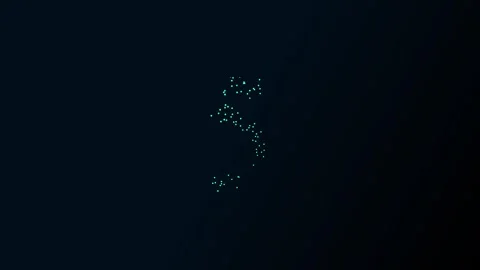 Countdown numbers dissolving into particles against dark blue background wi.. Video stock 342504377