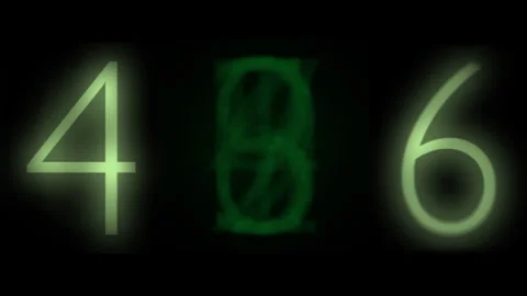 Countdown Numbers Neon Green Digital Timer Effect Видео 321809350